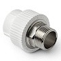Муфта комбинированная ПП 40-1 1/4'' PN 25 под ключ с наружной резьбой белая Pro Aqua PA23520P купить в Кемерово | "Проконсим"