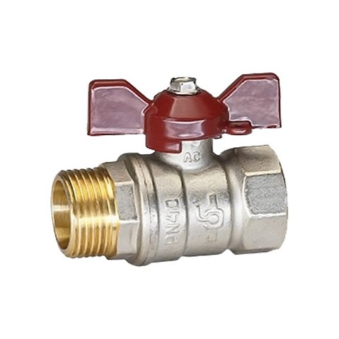 Кран латунный шаровой Temper 88.В-Н.1.Б DN 25 PN 40 бабочка муфта-штуцер купить в Кемерово | "Проконсим"