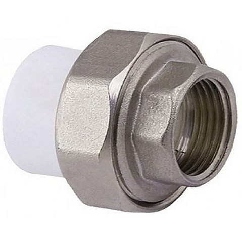 Муфта комбинированная ПП 32-1/2'' PN 25 разъёмная с внутренней резьбой белая PlasticPro купить в Кемерово | "Проконсим"