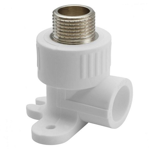 Угольник установочный ПП 20-1/2'' PN 25 с наружной резьбой белый РТП 10806 купить в Кемерово | "Проконсим"