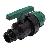 Кран шаровый ПЭ PN 10 компрессионные комбинированный обжимное-щтуцер купить в Кемерово | "Проконсим"