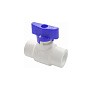 Краны шаровые ПП DN 20-25 PN 25 полупроходные белые с синей ручкой Valfex купить в Кемерово | "Проконсим"