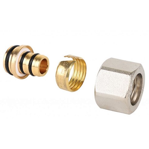 Евроконус латунный для PEX и МП-труб 16х2,0-1/2'' обжимной c накидной гайкой MVI MC.412.04 купить в Кемерово | "Проконсим"