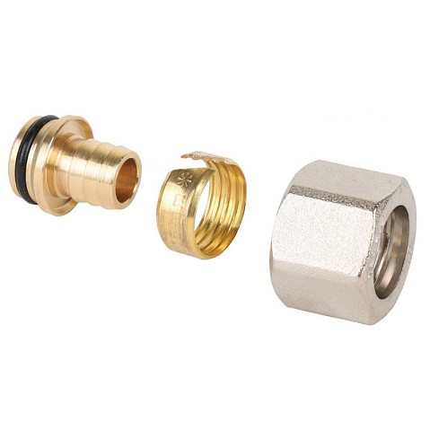 Евроконус латунный для PEX и МП-труб 16х2,0-1/2''обжимной c накидной гайкой MVI MC.410.04 купить в Кемерово | "Проконсим"