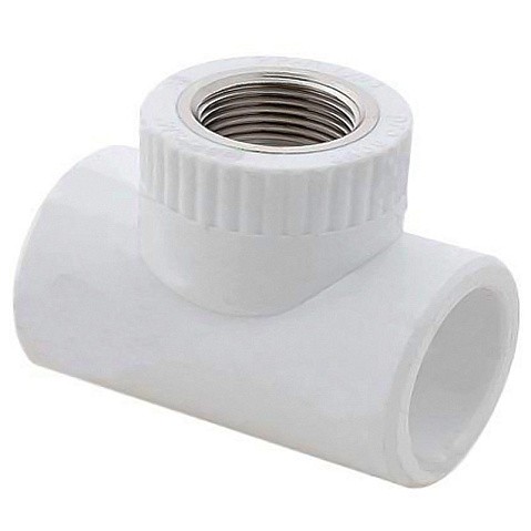 Тройник комбинированный ПП 20-1/2'' PN 25 с наружной резьбой белый РТП 10753 купить в Кемерово | "Проконсим"