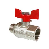 Краны латунные шаровые усиленные 11Б27фт1М DN 15-25 PN 40-63 никелированные муфта-штуцер бабочка Valfex Premium.218.NB1 купить в Кемерово | "Проконсим"