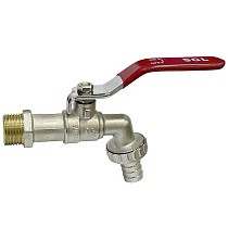 Краны водоразборные DN 15-20 PN 10 никелированные под шланг рычаг SGL купить в Кемерово | "Проконсим"