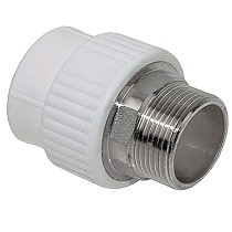Муфты ПП DN 32-110 PN 25 комбинированные под ключ с наружной резьбой белые Valfex купить в Кемерово | "Проконсим"