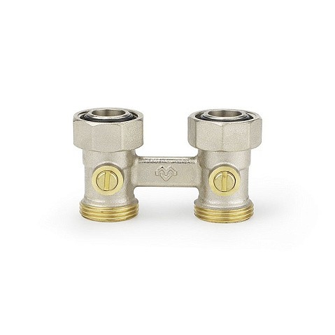 Узелы нижнего подключения VARMEGA VM141 DN20 прямой двухтрубный 3/4''x3/4'' евроконус муфта-штуцер купить в Кемерово | "Проконсим"