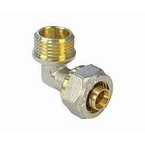 Угольники латунные для PEX труб DN 16-32 PN 10 обжимные никелированные с наружной резьбой Valfex VF.353.N купить в Кемерово | "Проконсим"