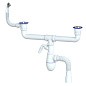 сифон для двойной мойки Unicorn В741V, 40х50 гибкий отвод, 1 1/2'' х40 с отводом для стиральной машины, круглый перелив купить в Кемерово | "Проконсим"