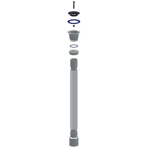 Сифон гофрированный Unicorn D230, 40х50 гибкий отвод, 1 1/2'' х40 чашка из нержавеющей стали, 1200мм купить в Кемерово | "Проконсим"