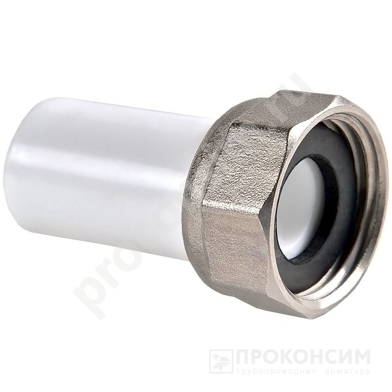 Цена по запросу.  . Бурт ПП с накидной гайкой 32-1 1/4'' PP-R белый РВК 20103 (930659326) со склада Проконсим в Кемерово