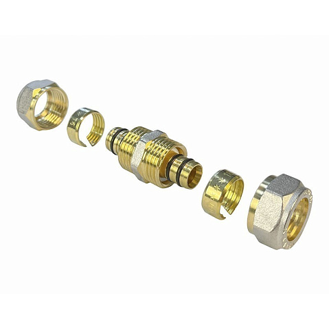 Муфты латунные для PEX труб DN 20-32 PN 10 переходные обжимные никелированные Valfex VF.303.N купить в Кемерово | "Проконсим"