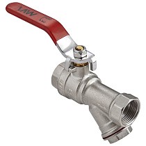 Краны латунные шаровые DN 15-20 PN 25 никелированные с фильтром рычаг муфта-муфта MVI BV.631 купить в Кемерово | "Проконсим"
