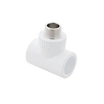 Тройники ПП DN 20-40 PN 25 комбинированные с наружной резьбой белые PlasticPro купить в Кемерово | "Проконсим"