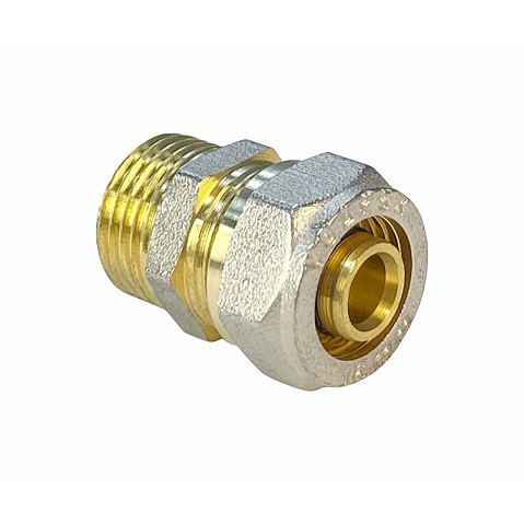 Муфты латунные для PEX труб DN 16-32 PN 10 обжимные никелированные с наружной резьбой Valfex VF.301.N купить в Кемерово | "Проконсим" Муфты латунные для PEX труб DN 16-32 PN 10 обжимные никелированные с наружной резьбой Valfex VF.301.N купить в Кемерово | "Проконсим"