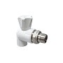 Кран шаровой для радиатора ПП 20-1/2'' PN 25 угловой с американкой белый VALFEX  купить в Кемерово | "Проконсим"